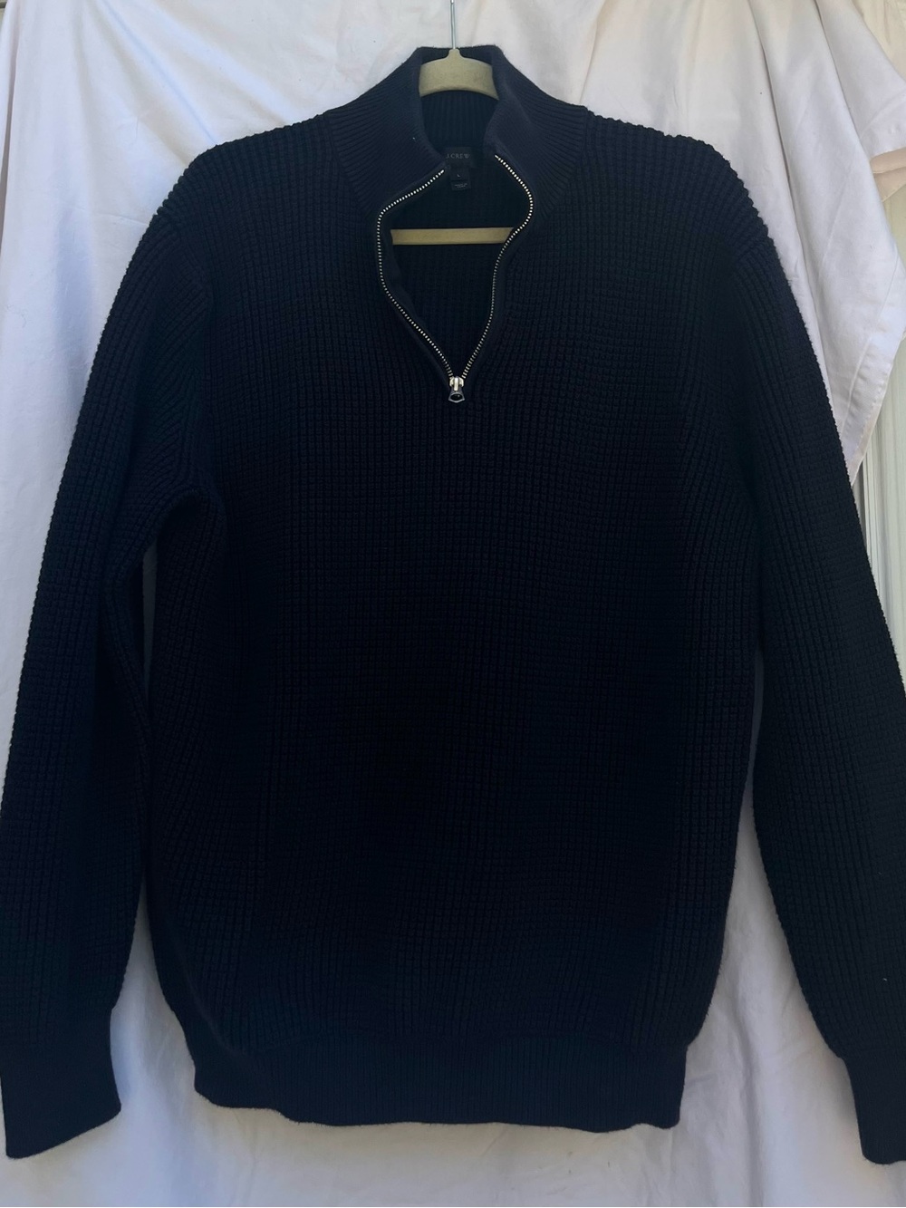 J. Crew Dark Navy Quarter-Zip Sweater